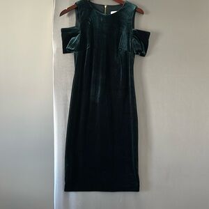 Elegant Velvet Green Dress